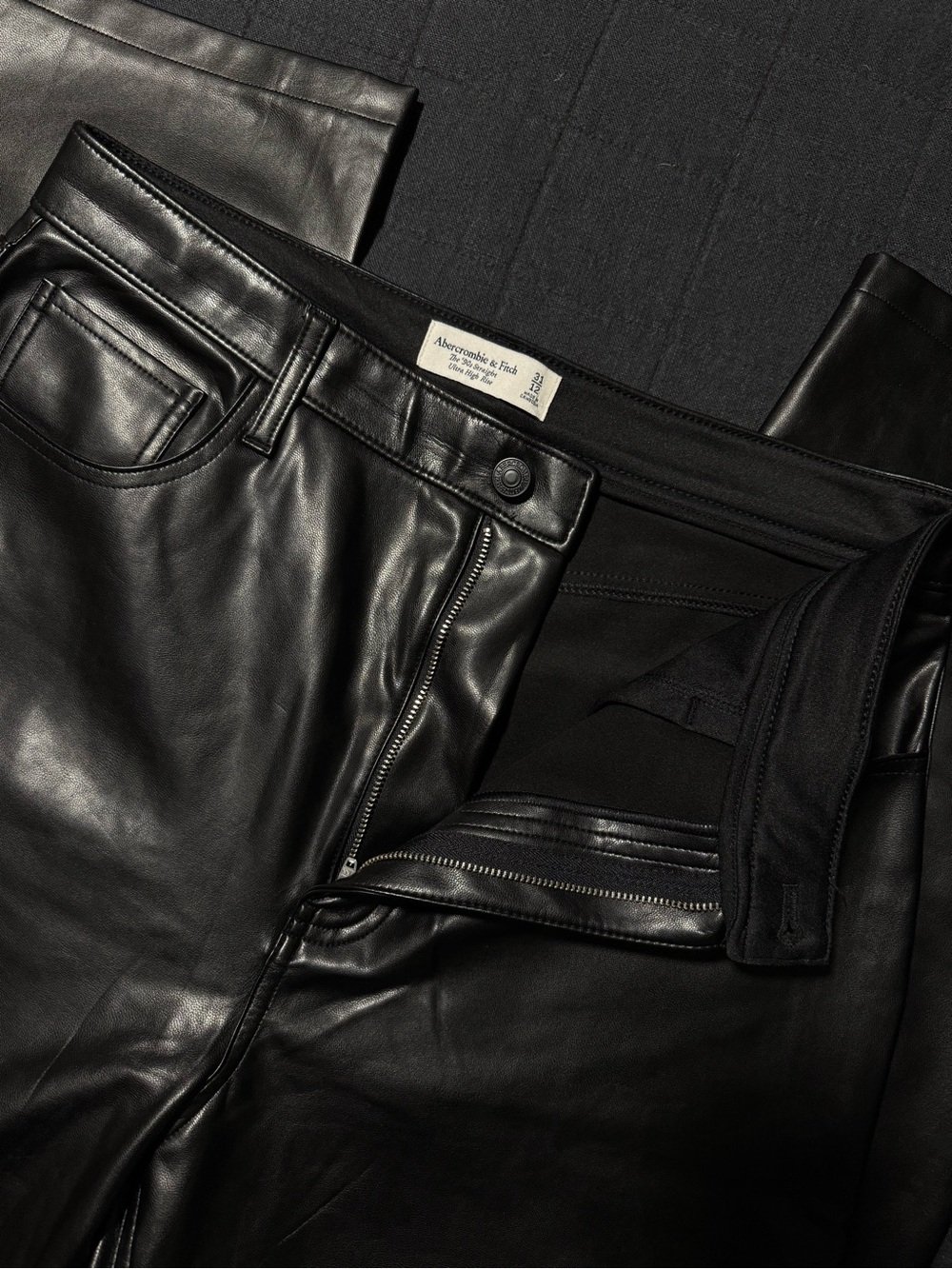 Abercrombie & Fitch Black Leather Jeans